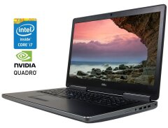 Мобильная рабочая станция Б-класс Dell Precision 7720 / 17.3" (1920x1080) IPS / Intel Core i7-7920HQ (4 (8) ядра по 3.1 - 4.1 GHz) / 16 GB DDR4 / 256 GB SSD + 256 GB SSD / nVidia Quadro P3000, 6 GB GDDR5, 192-bit / WebCam / Win 11 Pro