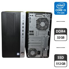 Комп'ютер HP ProDesk 600 G3 Tower / Intel Core i5-7500 (4 ядра по 3.4 - 3.8 GHz) / 32 GB DDR4 / 512 GB SSD / Intel HD Graphics 630 / Windows 11 Pro