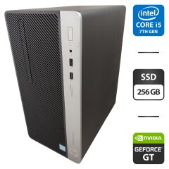 Комп'ютер HP ProDesk 400 G4 Tower / Intel Core i5-7500 (4 ядра по 3.4 - 3.8 GHz) / 16 GB DDR4 / 256 GB SSD / nVidia GeForce GT 730, 2 GB GDDR5, 64-bit
