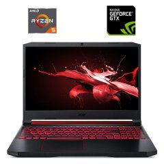 Игровой ноутбук Б-класс Acer Nitro 5 AN515-43 / 15.6" (1920x1080) IPS / AMD Ryzen 5 3550H (4 (8) ядра по 2.1 - 3.7 GHz) / 16 GB DDR4 / 256 GB SSD NVMe + 1000 GB HDD / nVidia GeForce GTX 1650, 4 GB GDDR6, 128-bit / WebCam