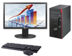Комплект ПК: Fujitsu Esprimo P557 E85+ Tower / Intel Core i5-6400 (4 ядра по 2.7 - 3.3 GHz) / 4 GB DDR3 / 500 GB HDD / Intel HD Graphics 530 + Монитор LG 22MB35PU-B / 22" (1920x1080) TN / DVI, VGA, USB 2.0, Audio / 2x 1W + Maxxter USB Black