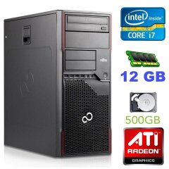 Компьютер Fujitsu Celsius W420 MT / Intel Core i7-3770 (4 (8) ядер по 3.4-3.9GHz) / 12 GB DDR3 / 500 GB HDD / AMD Radeon HD 5450 512MB GDDR3