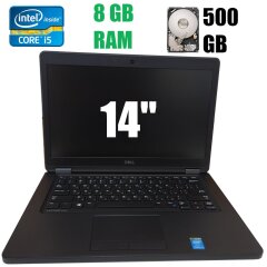 Dell Latitude E5450 / 14" (1366x768) / Intel Core i5-5200U (2(4) ядра по 2.2 - 2.7 GHz) / 8 GB DDR3 / 500 GB HDD / WebCam