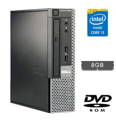 Неттоп Dell Optiplex 9020 USFF / Intel Core i3-4130 (2 (4) ядра по 3.4 GHz) / 8 GB DDR3 / no HDD / Intel HD Graphics 4400 / 200W / DVD-ROM / DisplayPort