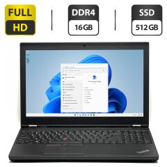 Ноутбук Б-клас Lenovo ThinkPad P50 / 15.6" (1920x1080) IPS / Intel Core i7-6820HQ (4 (8) ядра по 2.7 - 3.6 GHz) / 16 GB DDR4 / 512 GB SSD / nVidia Quadro M2000M, 4 GB GDDR5, 128-bit / WebCam