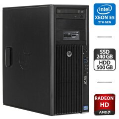 Рабочая станция HP Z420 Workstation Tower / Intel Xeon E5-2690 (8 (16) ядер по 2.9 - 3.8 GHz) / 32 GB DDR3 / 240 GB SSD + 500 GB HDD / AMD Radeon HD 6850, 1 GB GDDR5, 256-bit / HDMI / DVD-ROM