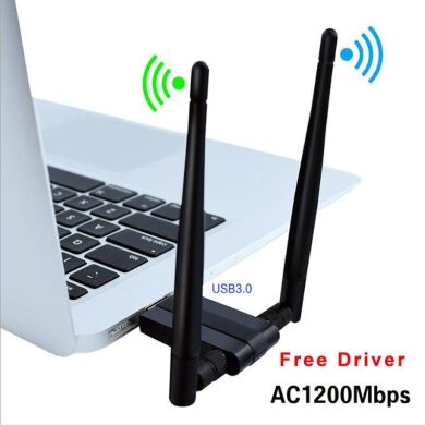 Wi-Fi адаптер 1200Mpbs / 802.11 a, b, g, n, ac / 2.4GHz+5GHz / USB 3.0 / две антены