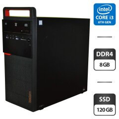 Комп'ютер Lenovo ThinkCentre M700 Tower / Intel Core i3-6100 (2 (4) ядра по 3.7 GHz) / 8 GB DDR4 / 120 GB SSD / Intel HD Graphics 530 / DVD-ROM / Windows 11 Pro