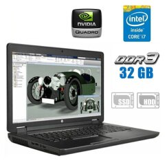 Рабочая станция Б-класс HP ZBook 17 G2 / 17.3" (1920x1080) TN / Intel Core i7-4810MQ (4 (8) ядра по 2.8 - 3.8 GHz) / 32 GB DDR3 / 480 GB SSD + 750 GB HDD / nVidia Quadro K3100M, 4 GB GDDR5, 256-bit / WebCam