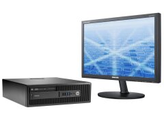 Комплект ПК: HP ProDesk 600 G1 SFF / Intel Core i3-4160 (2 (4) ядра по 3.6 GHz) / 8 GB DDR3 / 500 GB HDD / Intel HD Graphics 4400 / DVD-RW + Монитор Samsung SyncMaster E1920N / 19" (1366x768) TN / VGA / VESA 75x75