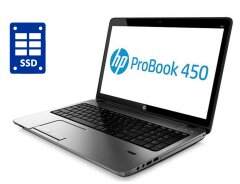 Ноутбук Б-класс HP ProBook 450 G2 / 15.6" (1366x768) TN / Intel Core i3-4005U (2 (4) ядра по 1.7 GHz) / 8 GB DDR3 / 512 GB SSD / Intel HD Graphics 4400 / WebCam / DVD-ROM / Win 10 Pro