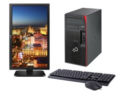 Комплект ПК: Fujitsu Esprimo P557 E85+ Tower / Intel Core i5-6400 (4 ядра по 2.7 - 3.3 GHz) / 4 GB DDR3 / 500 GB HDD / Intel HD Graphics 530 + Монитор LG 24MB37PM / 24" (1920x1080) IPS / DVI, VGA, Audio / 2x 1W + Maxxter USB Black