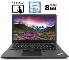 Ультрабук Lenovo ThinkPad T470s / 14" (1920x1080) IPS Touch / Intel Core i5-7300U (2 (4) ядра по 2.6 - 3.5 GHz) / 8 GB DDR4 / 128 GB SSD / Intel HD Graphics 620 / WebCam / USB 3.1 / Fingerprint / Дві батареї / Windows 10 ліцензія