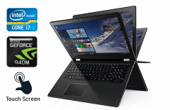 Ноутбук-трансформер Б-клас Lenovo Edge 2-1580 / 15.6" (1920x1080) IPS Touch / Intel Core i7-6500U (2 (4) ядра по 2.5 - 3.1 GHz) / 8 GB DDR3 / 480 GB SSD / nVidia GeForce GT 940M, 2 GB DDR3, 64-bit / WebCam / Windows 10