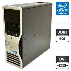 Комп'ютер Dell Precision T3500 Tower / Intel Xeon W3530 (4 (8) ядра по 2.8 - 3.06 GHz) / 6 GB DDR3 / 250 GB HDD + 250 GB HDD / nVidia Quadro FX 1800, 768 MB GDDR3, 192-bit / DVD-ROM / 525W