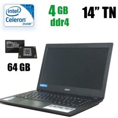Ноутбук Acer Aspire A114-32 / 14" (1366х768) TN / Intel Celeron N4000 (2 ядра по 1.1 - 2.6 GHz) / 4 GB DDR4 / 64 GB eMMC / Intel UHD 600 / Web-camera