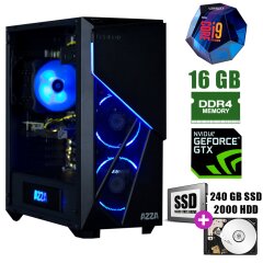 AZZA Inferno 310 / Intel&reg; Core&trade; i9-9900K (8(16)ядер по 3.6 - 5.0GHz) / 16GB DDR4 / 2000GB HDD+240GB SSD / GeForce GTX 1070 8GB / 600W