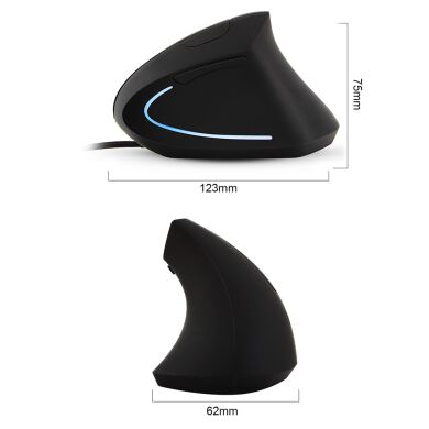 Эргономичная вертикальная мышь / 5 кнопок / 3200 dpi / USB / LED подсветка