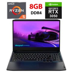 Ігровий ноутбук Lenovo IdeaPad Gaming 3 / 15.6" (1920x1080) IPS / AMD Ryzen 5 5600H (6 (12) ядер по 3.3 - 4.2 GHz) / 8 GB DDR4 / 512 GB SSD / nVidia GeForce RTX 3050, 4 GB GDDR6, 128-bit / WebCam
