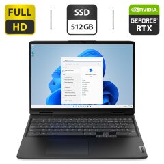 Ігровий ноутбук Lenovo IdeaPad Gaming 3 16ARH7 Gray / 16" (1920x1080) IPS / AMD Ryzen 5 6600H (6 (12) ядер по 3.3 - 4.5 GHz) / 16 GB DDR5 / 512 GB SSD / nVidia GeForce RTX 3050, 4 GB GDDR6, 128-bit / WebCam