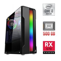 Игровой ПК Tower / Intel Core i3-10100F (4 (8) ядра по 3.6 - 4.3 GHz) / 16 GB DDR4 / 500 GB SSD / AMD Radeon RX 570, 4 GB GDDR5, 256-bit