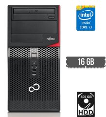 Компьютер Fujitsu Esprimo P420 E85+ Tower / Intel Core i3-4130 (2 (4) ядра по 3.4 GHz) / 16 GB DDR3 / 500 GB HDD / Intel HD Graphics 4400 / 280W / DVD-RW / DVI
