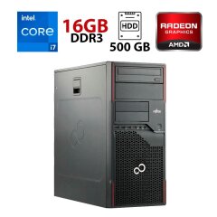 Комп'ютер Fujitsu Esprimo P710 Tower / Intel Core i7-3770 (4 (8) ядра по 3.4 - 3.9 GHz) / 16 GB DDR3 / 500 GB HDD / AMD Radeon HD 6450, 1 GB GDDR3, 64-bit / 280W / DVI / DisplayPort