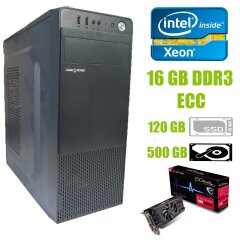Logic Power LP2008 ATX / Intel Xeon E5-2440 (6 (12) ядер по 2.4-2.9 GHz) / 16 GB DDR3 ECC / new 120 GB SSD+500 GB HDD / AMD Radeon RX 560 4GB GDDR5 128-bit