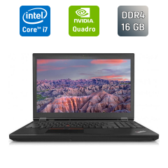 Мобильная рабочая станция Lenovo ThinkPad P50 / 15.6" (1920x1080) IPS / Intel Core i7-6820HQ (4 (8) ядра по 2.7 - 3.6 GHz) / 16 GB DDR4 / 512 GB SSD / nVidia Quadro M1000M, 4 GB GDDR5, 128-bit / WebCam / TouchID / Windows 10