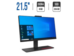 Моноблок Lenovo ThinkCentre M70a All-in-One / 21.5" (1920x1080) IPS Touch / Intel Core i5-10400T (6 (12) ядер по 2.0 - 3.6 GHz) / 8 GB DDR4 / 256 GB SSD / Intel UHD Graphics 630 / Webcam / DVD-ROM / Windows 10 Pro + Клавиатура, мышка