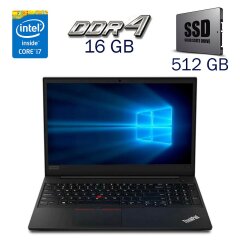 Ноутбук Lenovo ThinkPad E580 / 15.6" (1366x768) TN / Intel Core i7-8550U (4 (8) ядра по 1.8 - 4.0 GHz) / 16 GB DDR4 / 512 GB SSD / Intel UHD Graphics 620 / WebCam + Бездротова мишка