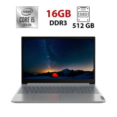 Ультрабук Lenovo ThinkBook 15-IML / 15.6" (1920x1080) IPS / Intel Core i7-10510U (4 (8) ядра по 1.8 - 4.9 GHz) / 16 GB DDR4 / 512 GB SSD / Intel UHD Graphics / WebCam