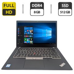 Ультрабук Lenovo ThinkPad T480s / 14" (1920x1080) IPS / Intel Core i7-8550U (4 (8) ядра по 1.8 - 4.0 GHz) / 8 GB DDR4 / 512 GB SSD M.2 / Intel UHD Graphics 620 / WebCam