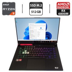 Ігровий ноутбук Asus ROG Strix G513QY Advantage Edition / 15.6" (2560x1440) IPS / AMD Ryzen 9 5980HX (8 (16) ядер по 3.3 - 4.8 GHz) / 16 GB DDR4 / 512 GB SSD M.2 / AMD Radeon RX 6800M, 12 GB GDDR6, 192-bit / USB 3.2 / HDMI