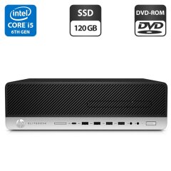 Комп'ютер HP EliteDesk 800 G3 SFF / Intel Core i5-6500 (4 ядра по 3.2 - 3.6 GHz) / 4 GB DDR4 / 120 GB SSD / Intel HD Graphics 530 / DVD-ROM / Без ОС