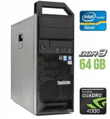 Рабочая станция Lenovo ThinkStation S30 Tower / Intel Xeon E5-1650 (6 (12) ядер по 3.2 - 3.8 GHz) / 64 GB DDR3 / 240 GB SSD / nVidia Quadro 4000, 2 GB GDDR5, 256-bit / 610W / DVI / DisplayPort