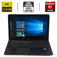 Мобільна робоча станція Б-клас HP ZBook 15u G4 / 15.6" (3840x2160) IPS / Intel Core i7-7500U (2 (4) ядра по 2.7 - 3.5 GHz) / 16 GB DDR4 / 256 GB SSD + 500 GB HDD / AMD Radeon R7 M350, 2 GB GDDR5, 64-bit / WebCam / Windows 10 Pro