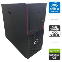 Комп'ютер Fujitsu Esprimo P720 E90 Tower / Intel Core i7-4770 (4 (8) ядра по 3.4 - 3.9 GHz) / 8 GB DDR3 / 240 GB SSD + 500 GB HDD / nVidia GeForce GT 730, 4 GB GDDR3, 64-bit / DVI