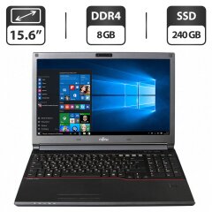 Ноутбук Fujitsu LifeBook E556 / 15.6" (1366x768) TN / Intel Core i5-6300U (2 (4) ядра по 2.4 - 3.0 GHz) / 8 GB DDR4 / 240 GB SSD / Intel HD Graphics 520 / VGA
