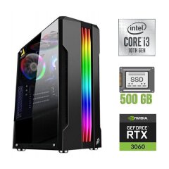 Новый игровой ПК Tower / Intel Core i3-10100F (4 (8) ядра по 3.6 - 4.3 GHz) / 16 GB DDR4 / 500 GB SSD / nVidia GeForce RTX 3060, 12 GB GDDR6, 192-bit