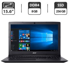 Ноутбук Б-класс Acer Aspire 3 A315-53 / 15.6" (1366x768) TN / Intel Core i3-7020U (2 (4) ядра по 2.3 GHz) / 8 GB DDR4 / 256 GB SSD / Intel UHD Graphics 620 / WebCam