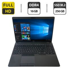 Ноутбук Б-клас Dell Latitude 5500 / 15.6" (1920x1080) TN / Intel Core i5-8265U (4 (8) ядра по 1.6 - 3.9 GHz) / 16 GB DDR4 / 256 GB SSD M.2 / Intel UHD Graphics 620 / WebCam + Бездротова мишка