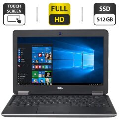 Нетбук Б-класс Dell Latitude E7240 / 12.5" (1920x1080) IPS Touch / Intel Core i7-4600U (2 (4) ядра по 2.1 - 3.3 GHz) / 8 GB DDR3 / 512 GB SSD / Intel HD Graphics 4400 / WebCam / HDMI