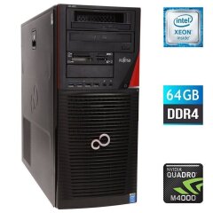 Рабочая станция Fujitsu Celsius M740 Tower / Intel Xeon E5-1650 v4 (6 (12) ядер по 3.6 - 4.0 GHz) / 64 GB DDR4 / 240 GB SSD / nVidia Quadro M4000, 8 GB GDDR5, 256-bit / 1000W / DVD-RW / DisplayPort