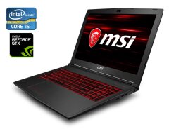Игровой ноутбук MSI GV62 8RD / 15.6" (1920x1080) TN / Intel Core i5-8300H (4 (8) ядра по 2.3 - 4.0 GHz) / 16 GB DDR4 / 512 GB SSD / nVidia GeForce GTX 1050 Ti, 4 GB GDDR5, 128-bit / WebCam / Win 10 Home