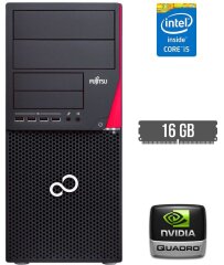 Комп'ютер Fujitsu Esprimo P720 E90+ Tower / Intel Core i5-4590 (4 ядра по 3.3 - 3.7 GHz) / 16 GB DDR3 / no HDD / nVidia Quadro 2000, 1 GB GDDR5, 128-bit / 280W / DisplayPort / DVI