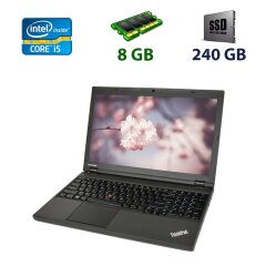 Lenovo ThinkPad T540p / 15.6" (1920x1080) LED / Intel Core i5-4300M (2 (4) ядра по 2.6 - 3.3 GHz) / 8 GB DDR3 / 240 GB SSD / web-cam, DVD