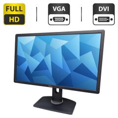 Монитор Б-класс Dell Professional P2412Hb / 24" (1920x1080) TN / USB, VGA, DVI / VESA 100x100 + Кабели (VGA, DVI на выбор) и питания в комплекте