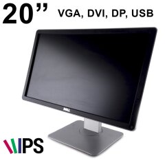 Монитор (Б-класс) Dell P2014H / 20" / 1600x900 IPS WLED (16:9) / VGA, DVI, DP, Black