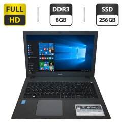 Ноутбук Acer Aspire E5-573 / 15.6" (1920x1080) TN / Intel Core i3-5005U (2 (4) ядра по 2.0 GHz) / 8 GB DDR3 / 256 GB SSD / Intel HD Graphics 5500 / WebCam / DVD-ROM